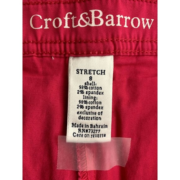 Croft & Barrow Womens Pink Skort Classic Fit Stretch Embroidered Details Size 8 - Picture 9 of 11